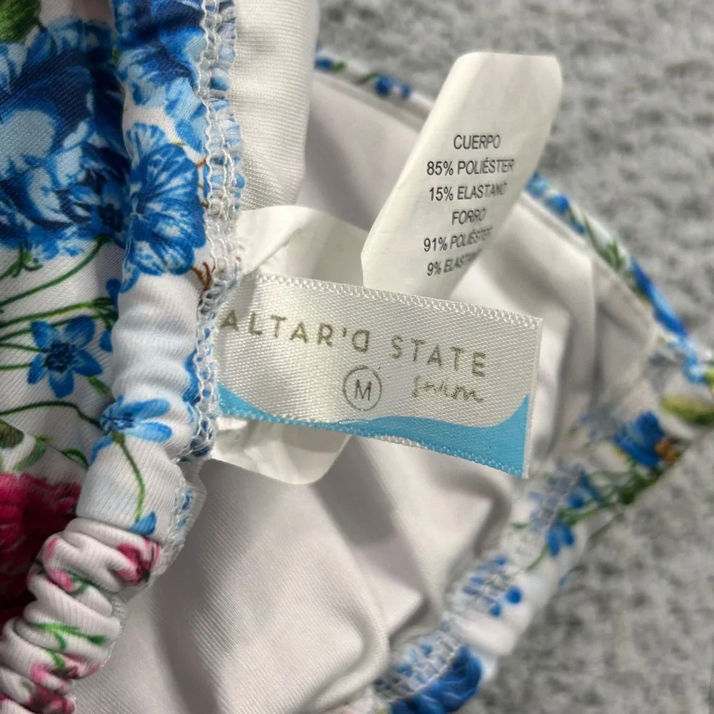 Altar'd State Bikini Top Floral Patchwork Multicolor M Cottagecore Coquette Boho